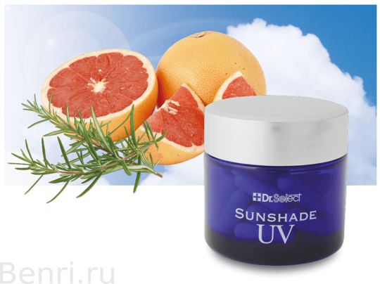 Пищевая добавка для защиты кожи от ультрафиолетовых лучей, SUNSHADE UV, Dr.Select, 30 капсул. 11886 - фото 2489