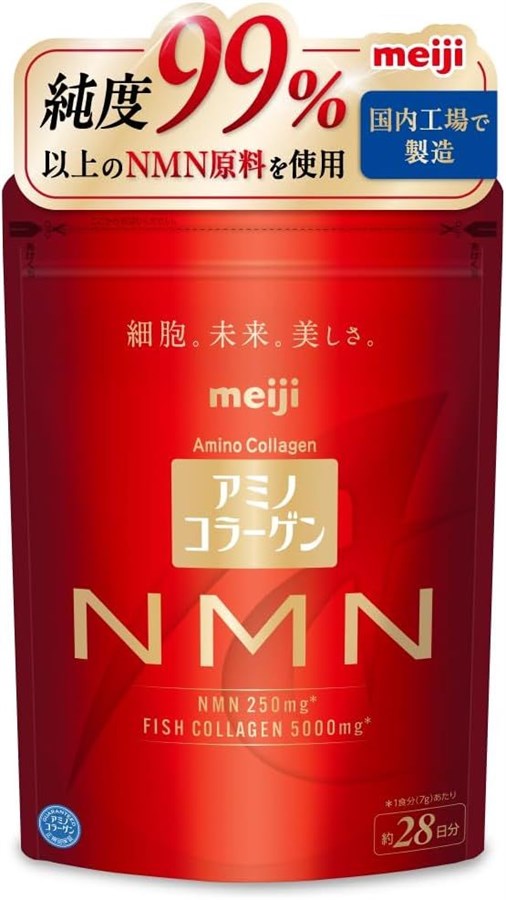 Премиальный Амиго-коллаген Meiji Meiji Yakuhin – Amino Collagen NMN (28-дневный запас, 196 г) 11941