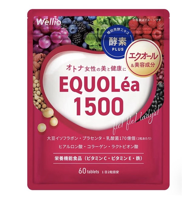 Wellio Equolea 1500 Комплекс с экволом и соевыми изофлавонами, 60 шт 12252