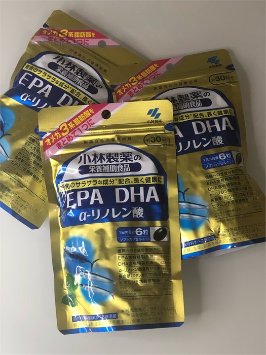Kobayashi EPA&DHA+A-Linolenic acid Омега 3 кислоты и α-линоленовая кислота для снижения холестерина 180 капсул на 30 дней. 00599 - фото 314