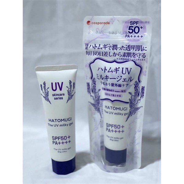 Солнцезащитный крем-гель Cosparade Hatomugi The UV Milky Gel с высокой степенью защиты SPF50+ PA++++ 12341