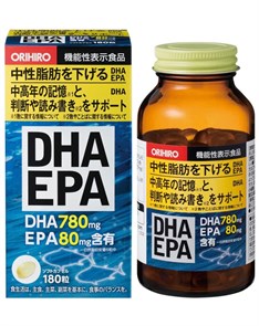 Омега 3 EPA и DHA ORIHIRO (EPA: 80 мг, DHA: 780 мг, DPA: 18 мг) 00718