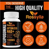 Rossylla NAD+ 1300 MG Supplement - NAD+ высокой абсорбации для поддержания энергии и когнитивных функций 11965